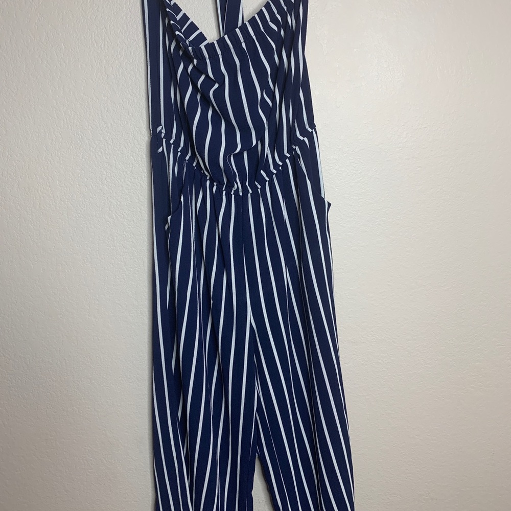 Striped short leg romper